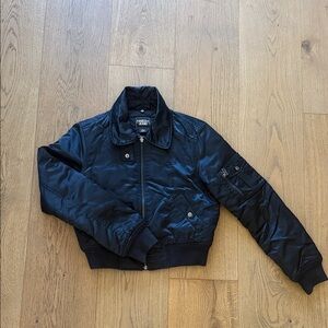 Guess Black Quilted Bomber Jacket